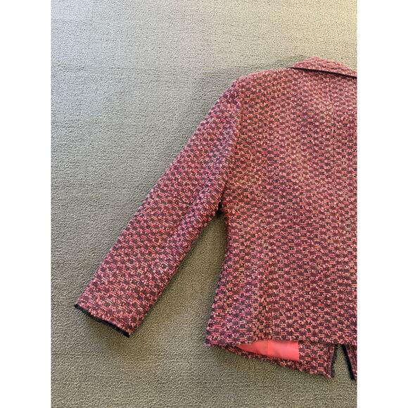 Emanuel Ungaro Size 14 Womens Pink Tweed Blazer Jacket - Picture 10 of 16
